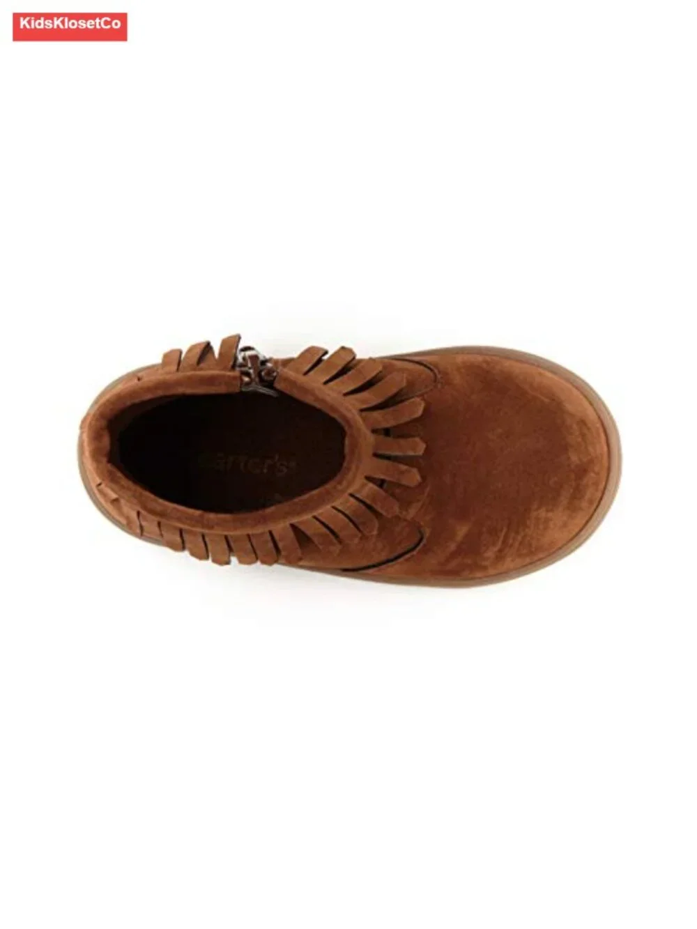 Toddler Faux Suede Fringe Boots with Zipper Closure